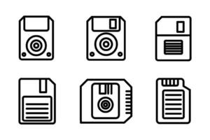 set of floppy disk icons illustration vector