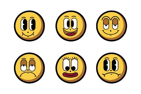 cartoon emoticions of different emotions design