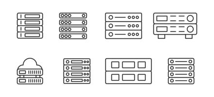 server rack line icons set, server rack line icons, server rack line icons, server rack line vector