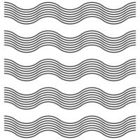Set of wavy, waving, billowy lines. illustration pattern. vector