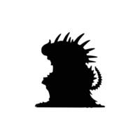 A silhouette of a monster with spikes on its head vector