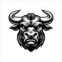 A bull head with horns on a white background vector