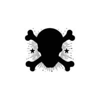 A skull and crossbones logo on a white background vector