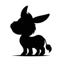 A silhouette of a donkey with a big head vector