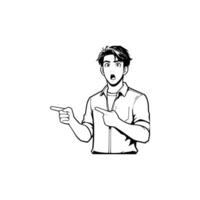 A man pointing at something with his hand vector