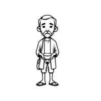 A man with a beard and a bowl of food vector