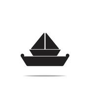 a black and white boat icon on a white background vector
