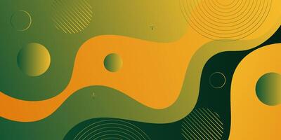 Simple green and orange geometric business banner design. Creative banner design with wave shape in background for template. eps10 vector