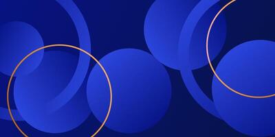 Abstract blue circle background. Trendy circle pattern geometric design and simple gold lines. Eps10 vector