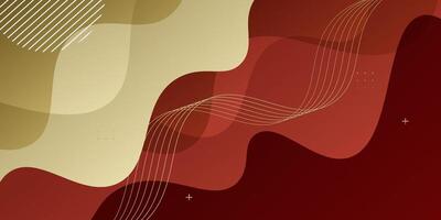 Abstract futuristic brown liquid waves on red background. Trendy flag with wave pattern. eps10 vector