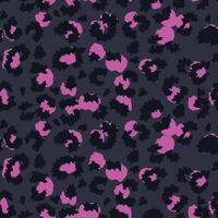 Trendy seamless pattern with a elegant leopard print. Deep black spots with pink centers on a dark background create a playful and eye catching animal inspired design vector