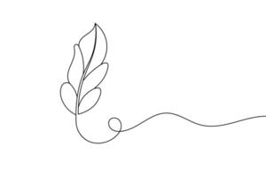 Minimalist Feather Quill Elegant One Line Art Drawing for Writing and. Calligraphy Designs vector