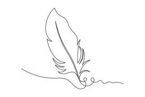 Minimalist Feather Quill Elegant One Line Art Drawing for Writing, and Calligraphy Designs vector