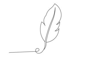 Minimalist Feather, Quill Elegant One Line Art Drawing for Writing and Calligraphy Designs vector