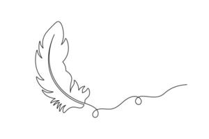 Minimalist Feather Quill Elegant One Line Art Drawing. for Writing and Calligraphy Designs vector
