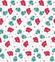 Seamless Christmas Mitten And Hat Pattern For Gift Wrap, Paper And Fabric Print vector