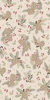 Seamless Christmas Pine Cones And Fir For Gift Wrap Paper And Fabric Print vector