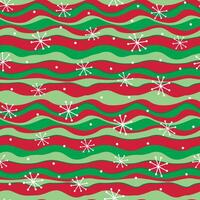 Seamless Christmas Wave Pattern With Snowflakes For Gift Wrap And Fabric Print vector