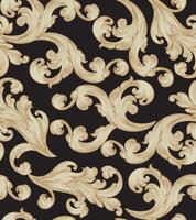 Seamless Vintage Swirl Damask Pattern For Fabric Print vector