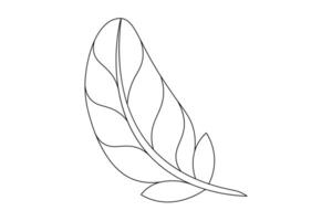 Minimalist Feather Quill Elegant One Line Art Drawing for Writing and Calligraphy. Designs vector