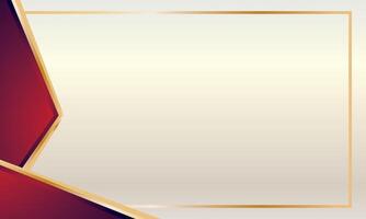 Luxury red gold geometry design certificate background vector