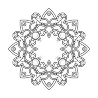 Dreamy Abstract Universe Mandala in Black and White Coloring Book Page vector