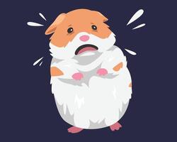 Adorable hamster with surprised look. Shocked hamster expression. Cartoon flat illustration vector