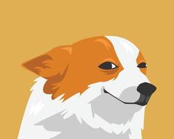 Smiling dog looking forward. Funny and hilarious face. Cartoon flat illustration. vector