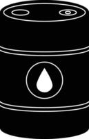 Oil drum container, barrel icon. black design with sign flat icon, isolated on white background, for apps and websites vector
