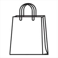 Simple Shopping Bag Silhouette One Line vector