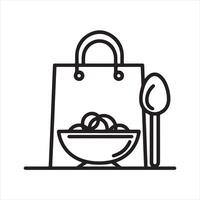 Modern Shopping Bag Silhouette One Line Drawing vector