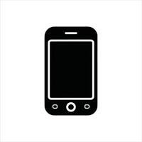 Flat Smartphone Icon Simple Silhouette on White Background vector
