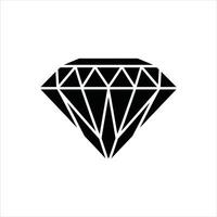 Minimal Diamond Shape Icon Isolated Silhouette Design vector