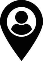Map marker with person icon. pin with a person icon. Map marker with a Silhouette of a person, illustration vector