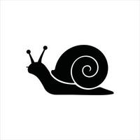 Side View Snail Icon Black Silhouette Isolated Design vector