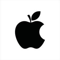Apple Fruit Icon Simple Black Silhouette Design vector