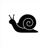 Snail Silhouette Icon Black on White Background vector