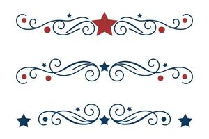 4th of July Four stars and a scroll design vector