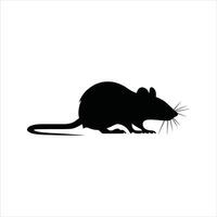 Black Rat Icon Minimal Rodent Silhouette Design vector