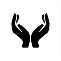Caring Hands Silhouette Symbol of Support and Protection vector