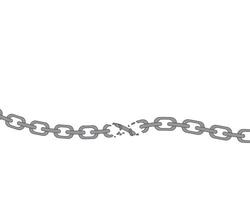 A broken chain illustration symbolizing freedom and liberation, created in flat or lowbrow style. Ideal for concepts of justice, independence, rights, or release vector