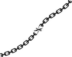 broken chain, symbolizing freedom, release, and liberation. Perfect for protest graphics, strength themes, or justice-related visual designs. vector