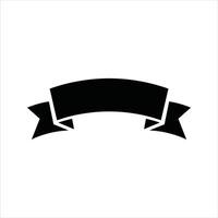Retro Black Ribbon Scroll Frame Icon vector