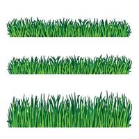 A nature-based set of grass and bush illustrations in flat or lowbrow style, isolated. Suitable for eco scenes, garden visuals, natural landscapes, and botanical projects vector