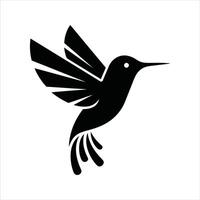 Simple Hummingbird Line Art Emblem vector