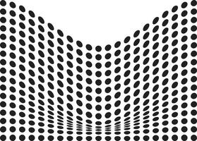 Curved distorted Grid of Dots An Optical Illusion vector