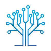 Abstract Creative Circuit Tree Icon vector