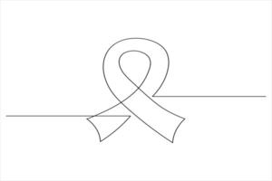 Simple ribbon in continuous line art modern style vector
