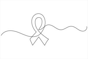 Ribbon single line minimal drawing art outline vector