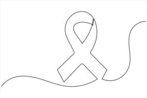 Continuous line ribbon artwork minimal outline isolated vector